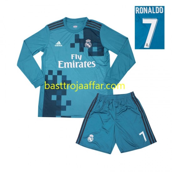 Real Madrid Cristiano Ronaldo 7 2017 Retro Barn Tredje Fotbollströja Långärmad