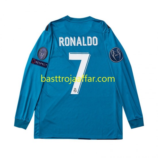 Real Madrid Cristiano Ronaldo 7 2017 Retro Män Tredje Fotbollströja Långärmad