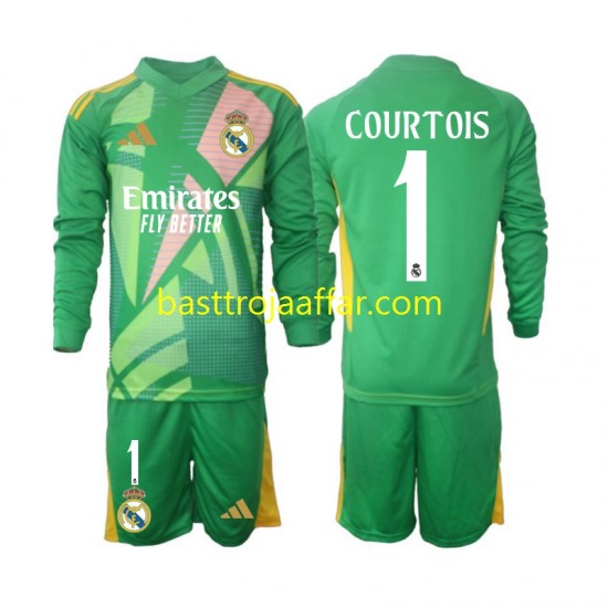 Real Madrid Thibaut Courtois 1 Målvakt Barn Tredje Fotbollströja 2024-2025 Långärmad