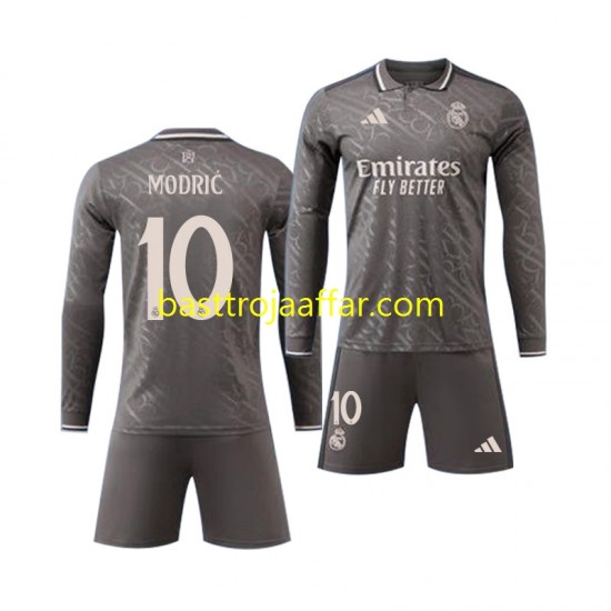 Real Madrid Modrić Luka 10 Barn Tredje Fotbollströja 2024-2025 Långärmad