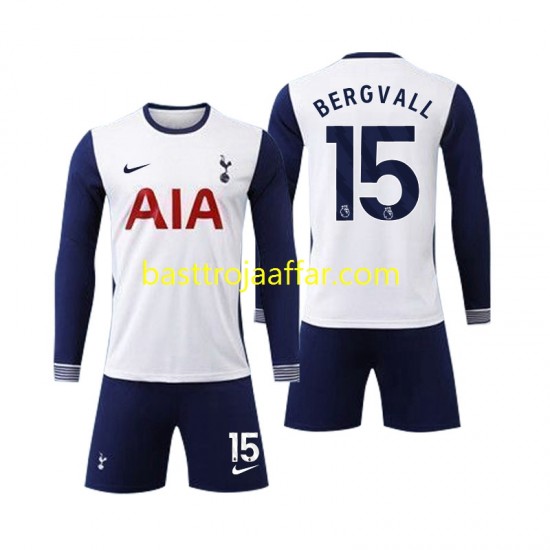 Tottenham Spurs Bergvall 15 Barn Hemma Fotbollströja 2024-2025 Långärmad