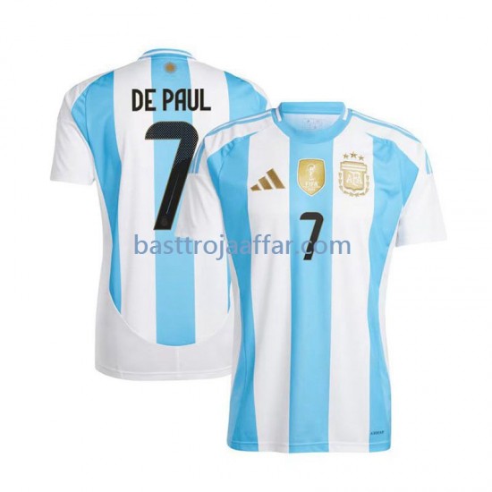 Argentina De Paul 7 Män Hemma Fotbollströja 2024 Kortärmad