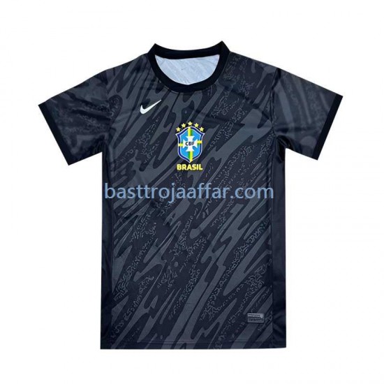 Brasilien Målvakt Män Borta Fotbollströja 2024 Kortärmad