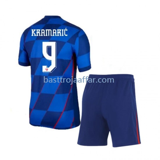 Kroatien Andrej Kramaric 9 Barn Borta Fotbollströja Euro 2024 Kortärmad