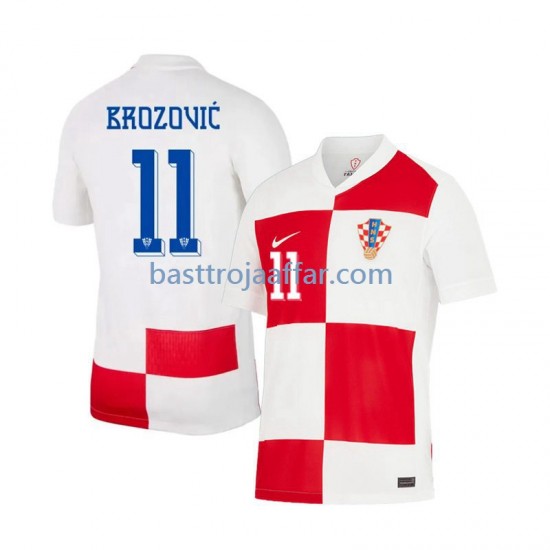 Kroatien Marcelo Brozovic 11 Män Hemma Fotbollströja Euro 2024 Kortärmad
