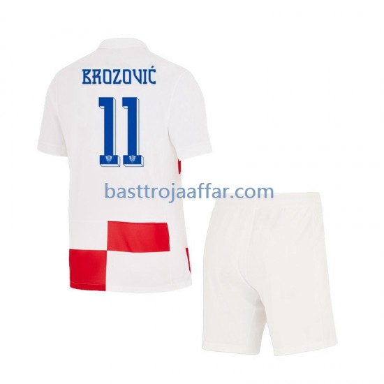 Kroatien Marcelo Brozovic 11 Barn Hemma Fotbollströja Euro 2024 Kortärmad