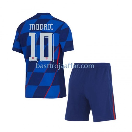 Kroatien Modrić 10 Barn Borta Fotbollströja Euro 2024 Kortärmad