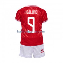 Danmark Hojlund 9 Barn Hemma Fotbollströja Euro 2024 Kortärmad