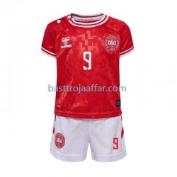 Danmark Hojlund 9 Barn Hemma Fotbollströja Euro 2024 Kortärmad