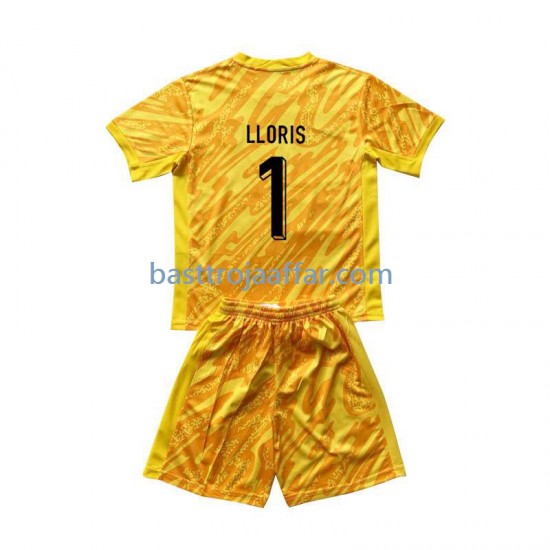 Frankrike Hugo Lloris 1 Målvakt Barn Hemma Fotbollströja Euro 2024 Kortärmad