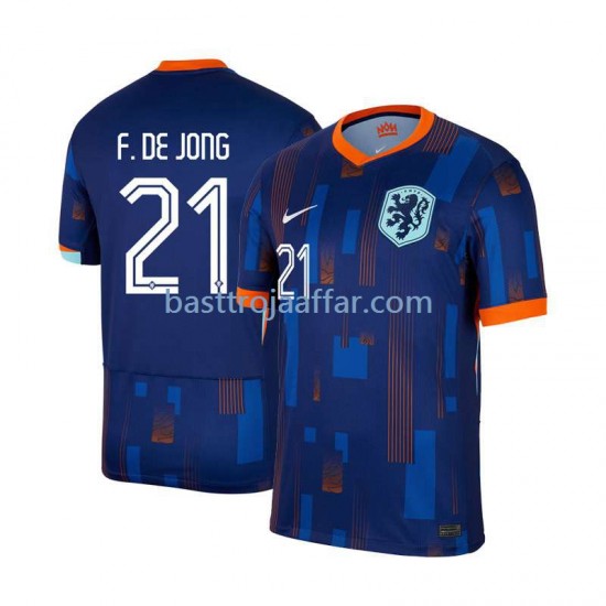 Nederländerna Frenkie de Jong 21 Män Borta Fotbollströja Euro 2024 Kortärmad