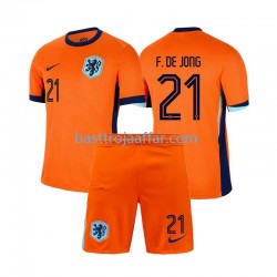 Nederländerna Frenkie de Jong 21 Barn Hemma Fotbollströja Euro 2024 Kortärmad Nederländerna Frenkie de Jong 21 Barn Hemma Fotbollströja Euro 2024 Kortärmad
