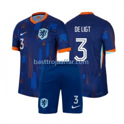 Nederländerna Matthijs de Ligt 3 Barn Borta Fotbollströja Euro 2024 Kortärmad Nederländerna Matthijs de Ligt 3 Barn Borta Fotbollströja Euro 2024 Kortärmad