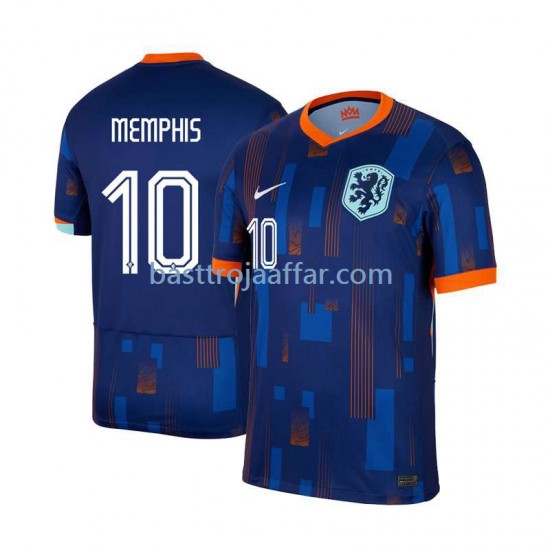 Nederländerna Memphis Depay 10 Män Borta Fotbollströja Euro 2024 Kortärmad