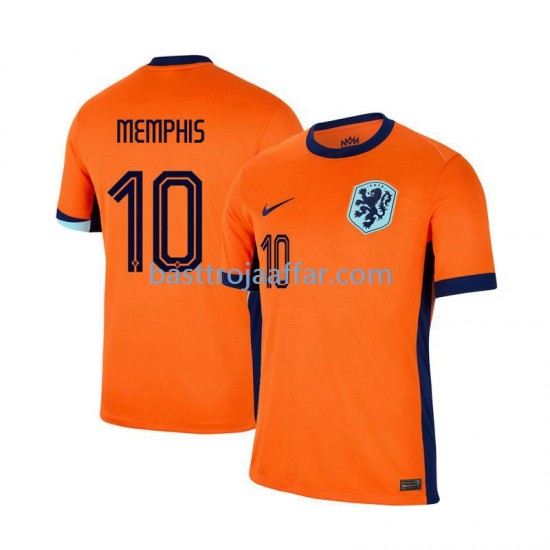 Nederländerna Memphis Depay 10 Män Hemma Fotbollströja Euro 2024 Kortärmad