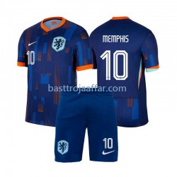 Nederländerna Memphis Depay 10 Barn Borta Fotbollströja Euro 2024 Kortärmad Nederländerna Memphis Depay 10 Barn Borta Fotbollströja Euro 2024 Kortärmad