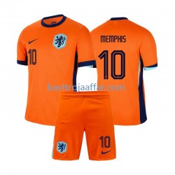 Nederländerna Memphis Depay 10 Barn Hemma Fotbollströja Euro 2024 Kortärmad Nederländerna Memphis Depay 10 Barn Hemma Fotbollströja Euro 2024 Kortärmad