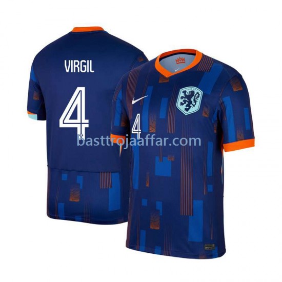 Nederländerna Virgil van Dijk 4 Män Borta Fotbollströja Euro 2024 Kortärmad