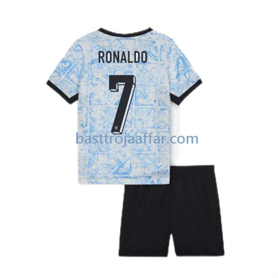 Portugal Cristiano Ronaldo 7 Barn Borta Fotbollströja Euro 2024 Kortärmad