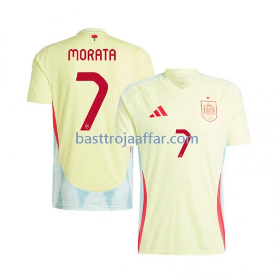 Spanien Alvaro Morata 7 Män Borta Fotbollströja Euro 2024 Kortärmad