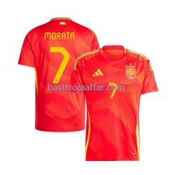 Spanien Alvaro Morata 7 Män Hemma Fotbollströja Euro 2024 Kortärmad