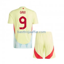 Spanien Gavi 9 Barn Borta Fotbollströja Euro 2024 Kortärmad