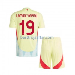 Spanien Lamine Yamal 19 Barn Borta Fotbollströja Euro 2024 Kortärmad