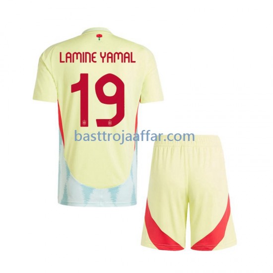 Spanien Lamine Yamal 19 Barn Borta Fotbollströja Euro 2024 Kortärmad