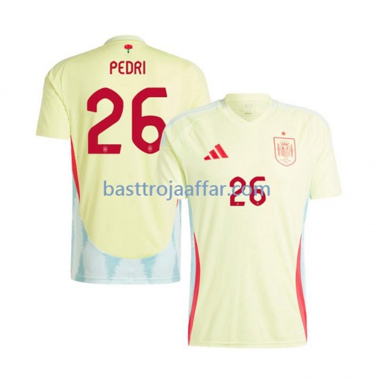 Spanien Pedri 26 Män Borta Fotbollströja Euro 2024 Kortärmad