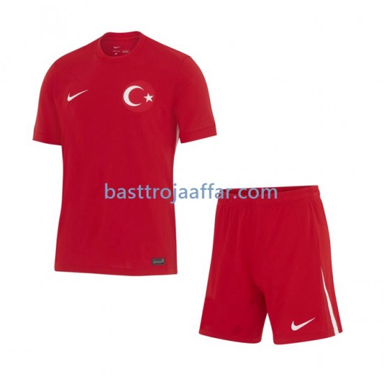Turkiet Barn Borta Fotbollströja Euro 2024 Kortärmad
