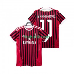 AC Milan Ibrahimović Zlatan 11 2012 Retro Män Hemma Fotbollströja 2011 Kortärmad