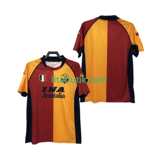 AS Roma 2000-2001 Retro Män Hemma Fotbollströja Kortärmad