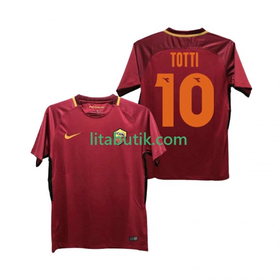 AS Roma Totti 10 2017-2018 Retro Män Hemma Fotbollströja Kortärmad
