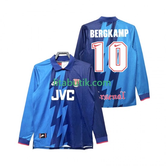 Arsenal Bergkamp 10 1995 1996 Retro Män Borta Fotbollströja Långärmad