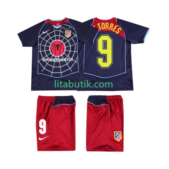 Atlético Madrid F TORRES 9 2005 Retro Barn Borta Fotbollströja 2004 Kortärmad