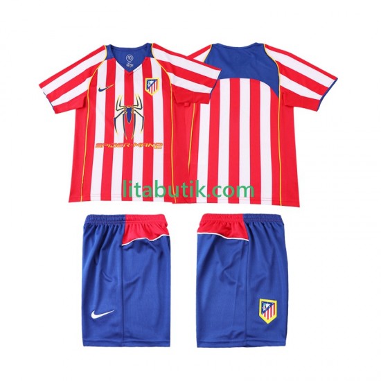 Atlético Madrid 2005 Retro Barn Hemma Fotbollströja 2004 Kortärmad