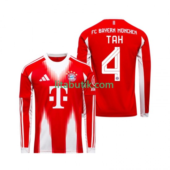 FC Bayern München Jonathan Tah 4 Män Hemma Fotbollströja 2025-2026 Långärmad