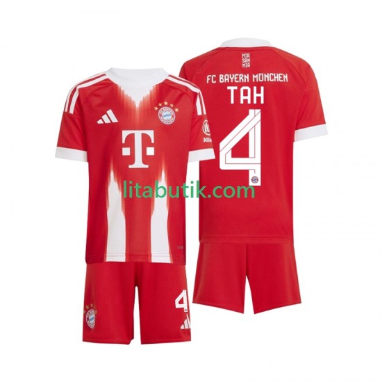FC Bayern München Jonathan Tah 4 Barn Hemma Fotbollströja 2025-2026 Kortärmad