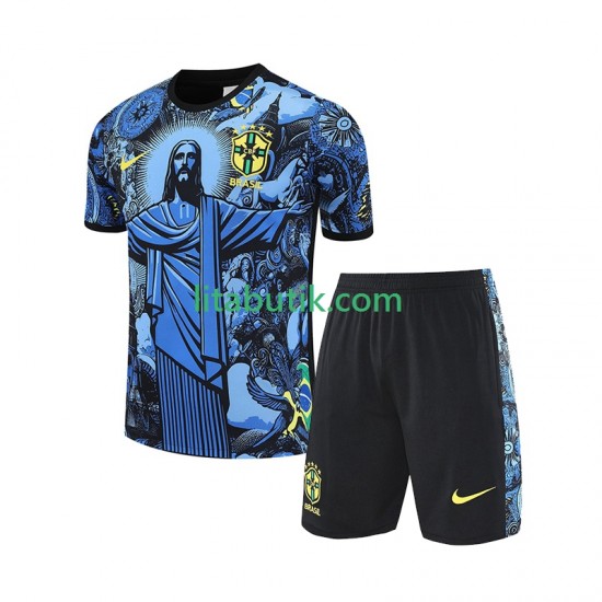 Brasilien JESUS Football Shirts Barn Hemma 2024-2025 Kortärmad