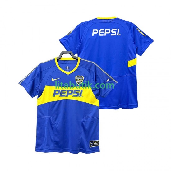 CA Boca Juniors 2003 Retro Män Hemma Fotbollströja 2004 Kortärmad