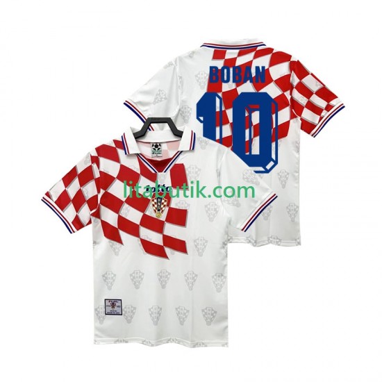 Kroatien BOBAN 10 Retro Män Hemma Fotbollströja 1998 Kortärmad