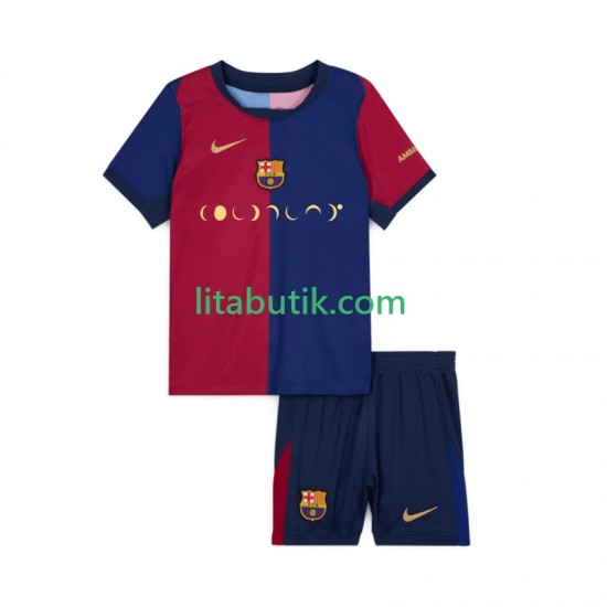 FC Barcelona Coldplay Barn Hemma Fotbollströja 2024-2025 Kortärmad