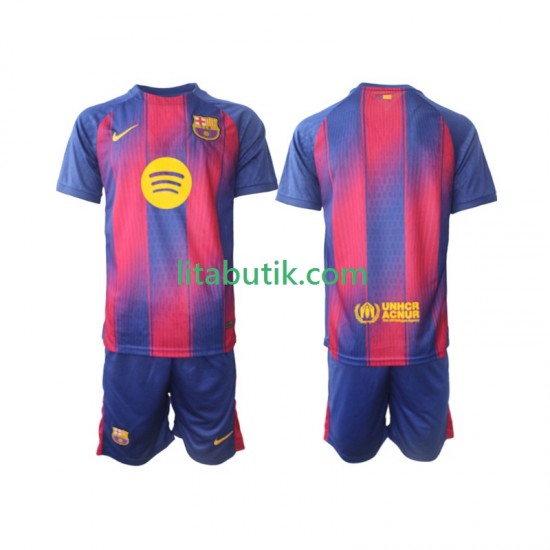 FC Barcelona Barn Hemma Fotbollströja 2025-2026 Kortärmad