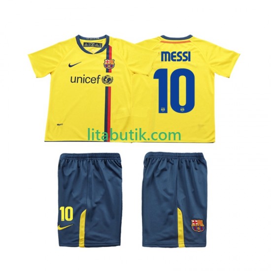 FC Barcelona Lionel Messi 10 2009 Retro Barn Borta Fotbollströja 2008 Kortärmad