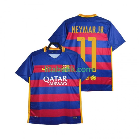 FC Barcelona Neymar JR 11 2015-2016 Retro Män Hemma Fotbollströja Kortärmad