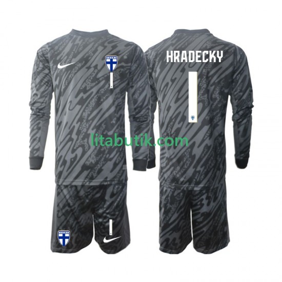 Finland HRADECKY 1 Målvakt Barn Hemma Fotbollströja 2024 Långärmad
