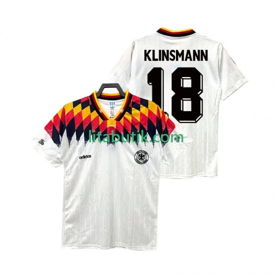 Tyskland KLINSMANN 18 1994 Retro Män Hemma Fotbollströja Kortärmad