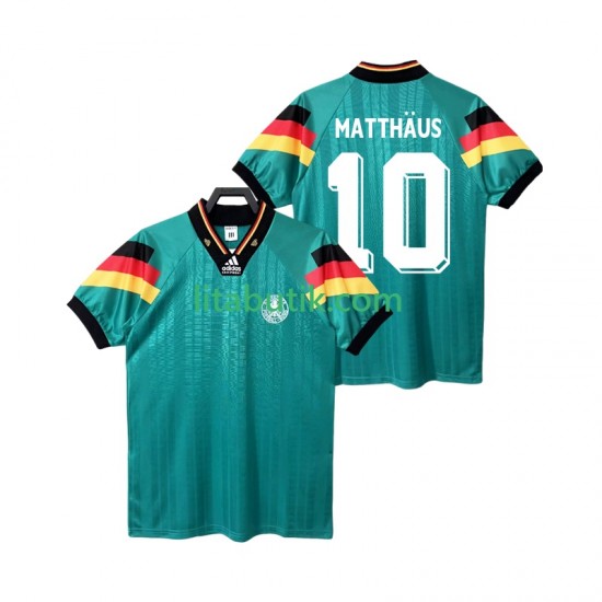 Tyskland MATTHAUS 10 1992 Retro Män Borta Fotbollströja Kortärmad