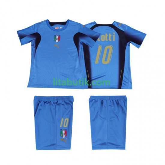 Italien TOTTI 10 Retro Barn Hemma Fotbollströja 2006 Kortärmad