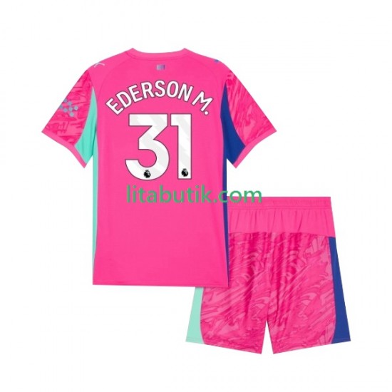 Manchester City Ederson Moraes 31 Målvakt Barn Borta Fotbollströja 2025-2026 Kortärmad